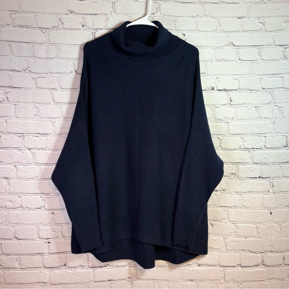 NWT Anrabess Navy Oversized Turtleneck Sweater Size Medium